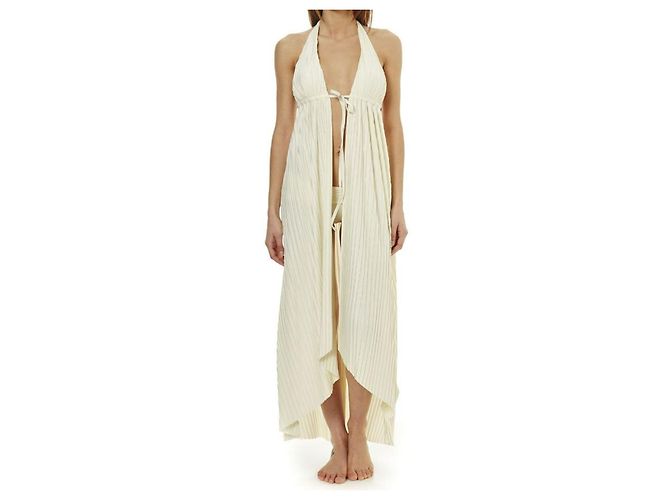 Vestido de praia plissado La Perla Thar Marfim Fora de branco - vista 15