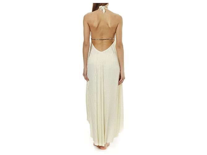 Vestido de praia plissado La Perla Thar Marfim Fora de branco - vista 16