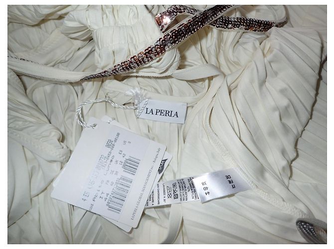 Vestido de praia plissado La Perla Thar Marfim Fora de branco - vista 9