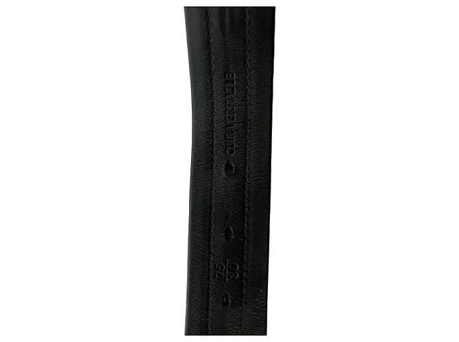 Chanel Cruise Gürtel aus schwarzem Leder mit Goldhardware - Ansicht 5