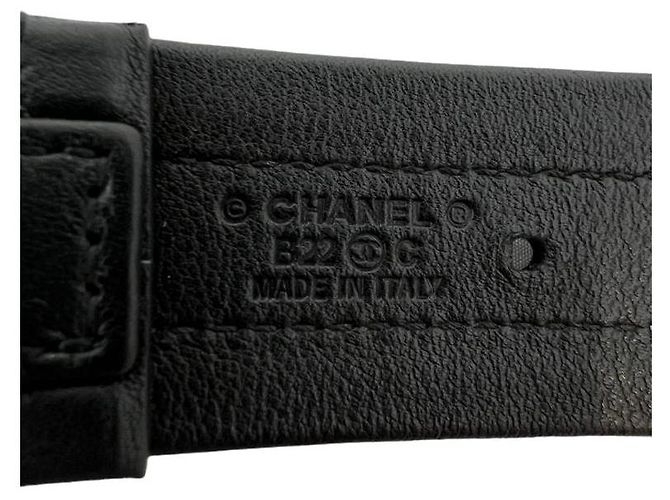 Chanel Cruise Gürtel aus schwarzem Leder mit Goldhardware - Ansicht 6