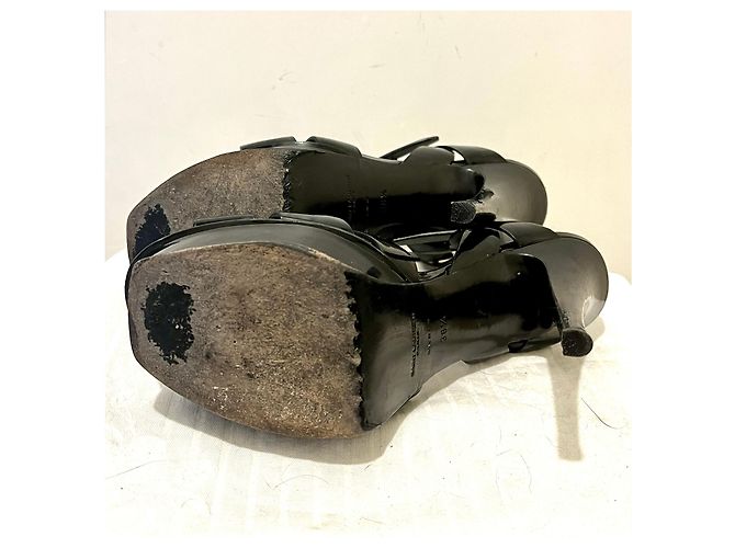 Saint Laurent Tribute-Heels aus Lackleder Schwarz - Ansicht 11