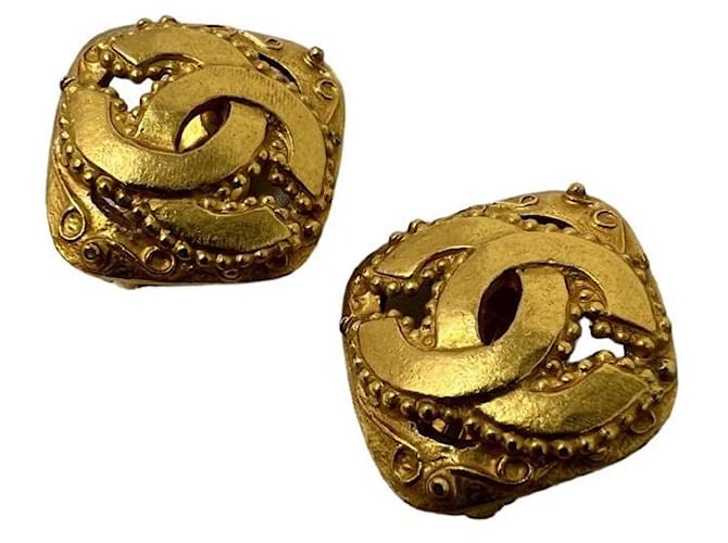 Orecchini Chanel Mark Rhombus oro D'oro - vista 6