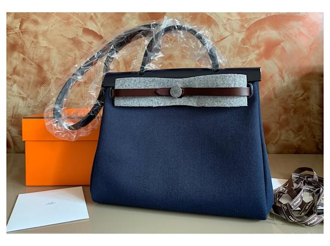 Hermès BORSA HERMES HERBAG 31 Nero Bordò Blu scuro - vista 2