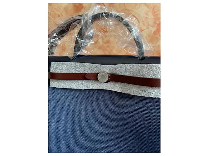 Hermès BORSA HERMES HERBAG 31 Nero Bordò Blu scuro - vista 3