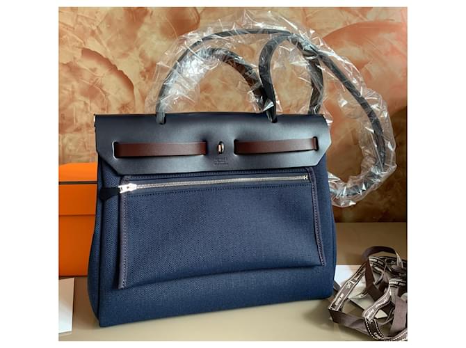 Hermès BORSA HERMES HERBAG 31 Nero Bordò Blu scuro - vista 4