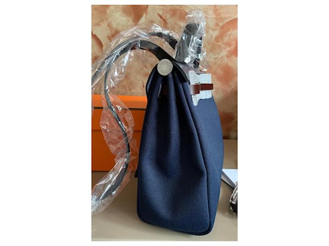 Hermès BORSA HERMES HERBAG 31 Nero Bordò Blu scuro - vista 5