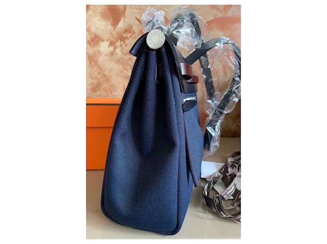 Hermès BORSA HERMES HERBAG 31 Nero Bordò Blu scuro - vista 6