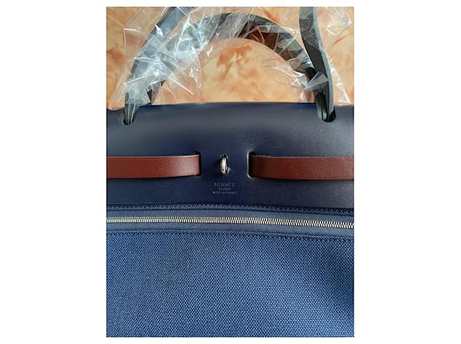 Hermès BORSA HERMES HERBAG 31 Nero Bordò Blu scuro - vista 7