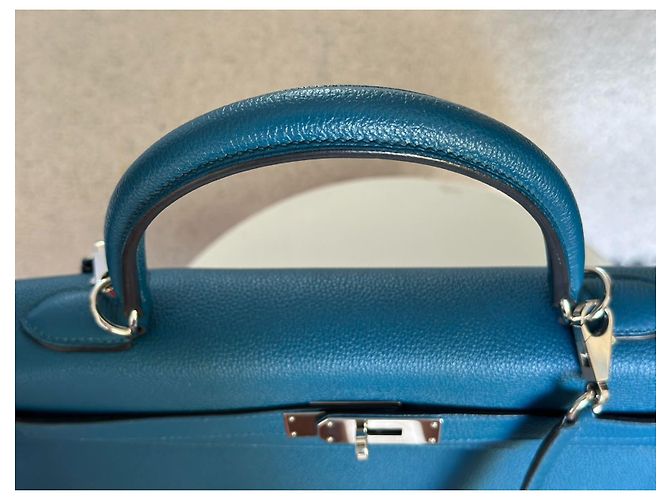 Hermès Kelly 35 in pelle Togo blu Blu navy - vista 9