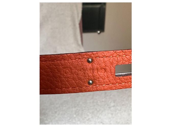 Hermès Birkin 35 in pelle Togo arancione palladium - vista 8