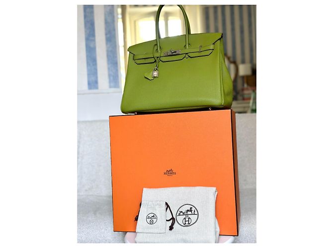 Hermès Birkin 35 Pelle Togo Verde Anis - vista 3