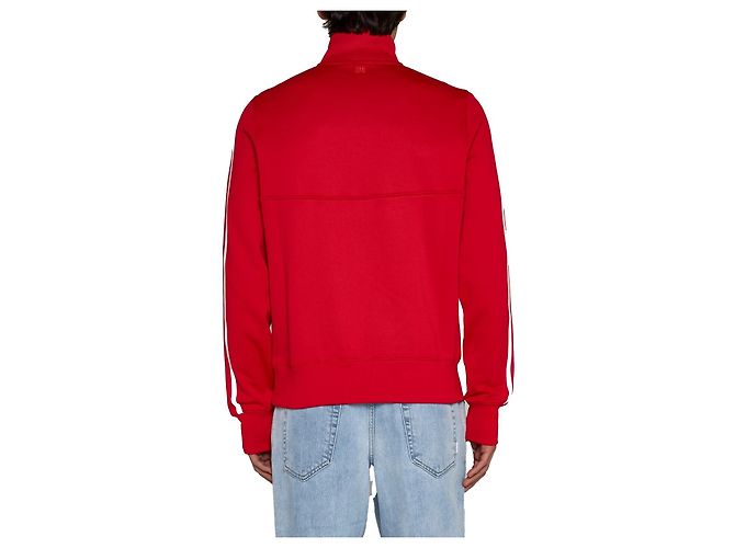 Felpa Ami Paris a righe con collo alto e zip corta rossa Rosso - vista 6