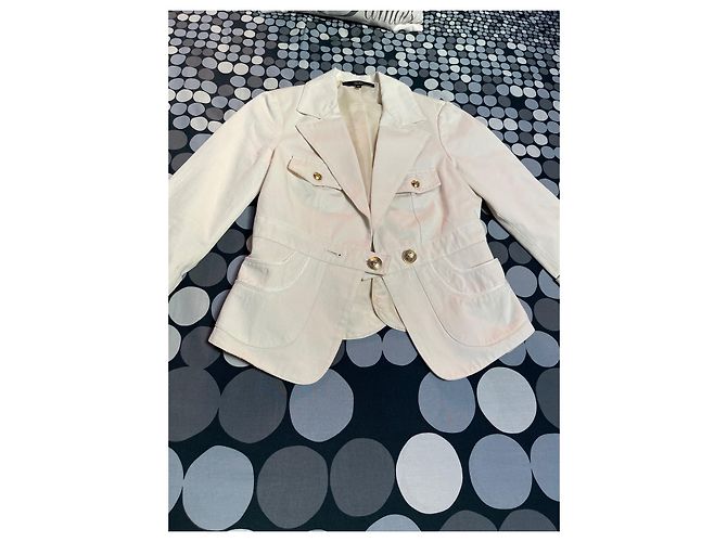 Autre Marque Blazer Celyn B by Elisabetta Franchi de algodón beige crema - vista 2