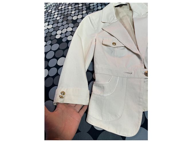 Autre Marque Blazer Celyn B by Elisabetta Franchi de algodón beige crema - vista 4