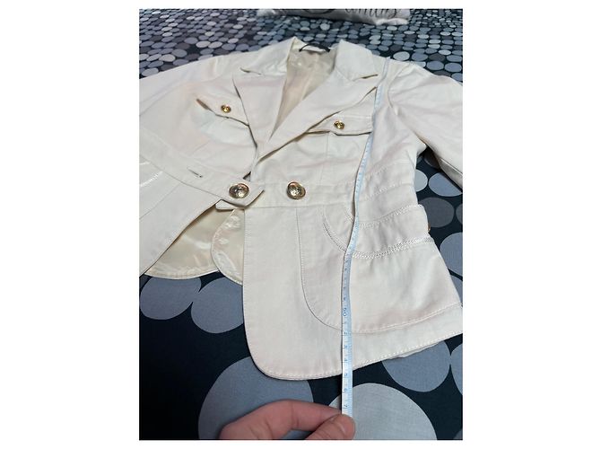 Autre Marque Blazer Celyn B by Elisabetta Franchi de algodón beige crema - vista 7