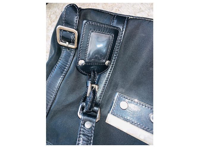 Autre Marque Prada Nylon Tasche mit Klappe Schwarz - Ansicht 8