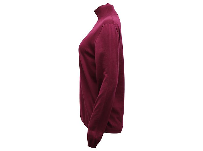 Langärmliger Rollkragenpullover von Marni aus kastanienbrauner Wolle Rot - Ansicht 2