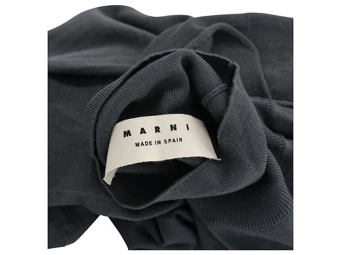 Langärmliger Rollkragenpullover von Marni aus grauer Wolle - Ansicht 4