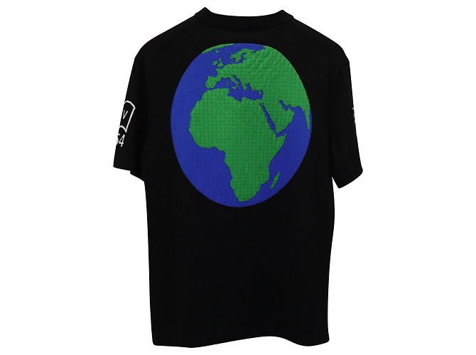 T-shirt Louis Vuitton Vuitton Barcode & Earth in lana nera - vista 2