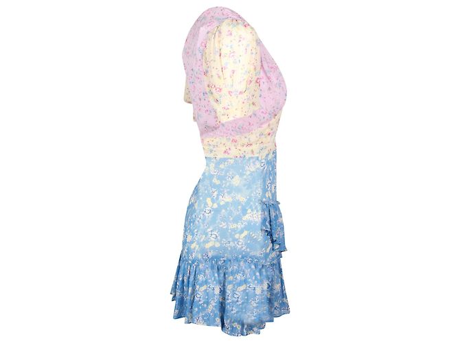 LoveShackFancy Bea Patchwork-Blumenkleid aus mehrfarbiger Seide - Ansicht 2