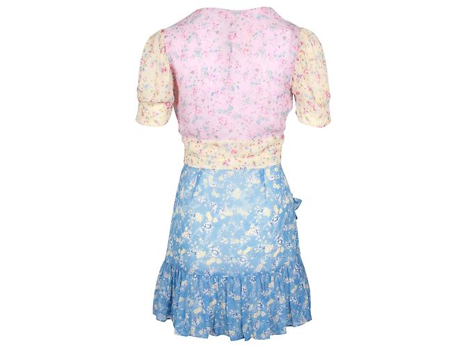 LoveShackFancy Bea Patchwork-Blumenkleid aus mehrfarbiger Seide - Ansicht 3