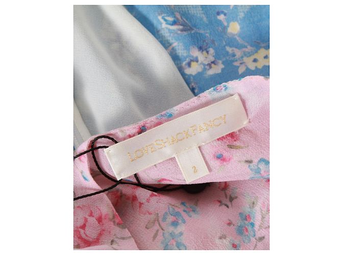 LoveShackFancy Bea Patchwork-Blumenkleid aus mehrfarbiger Seide - Ansicht 4