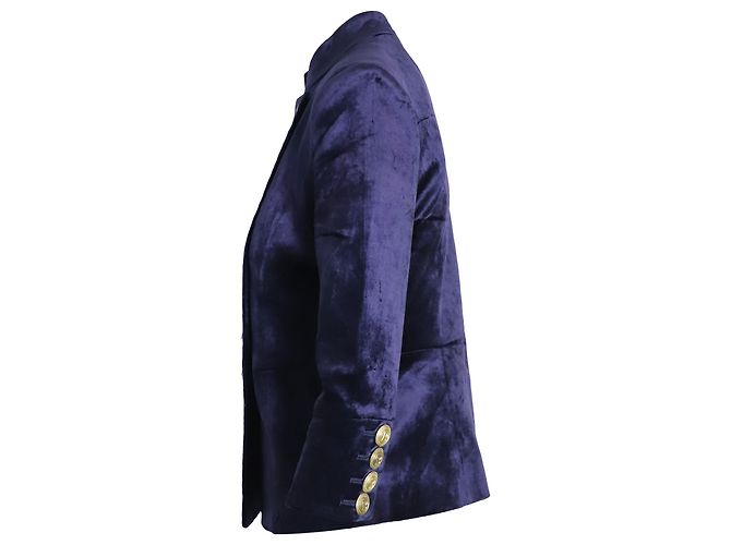 Giacca militare Pierre Balmain e pantaloncini in velluto blu - vista 13