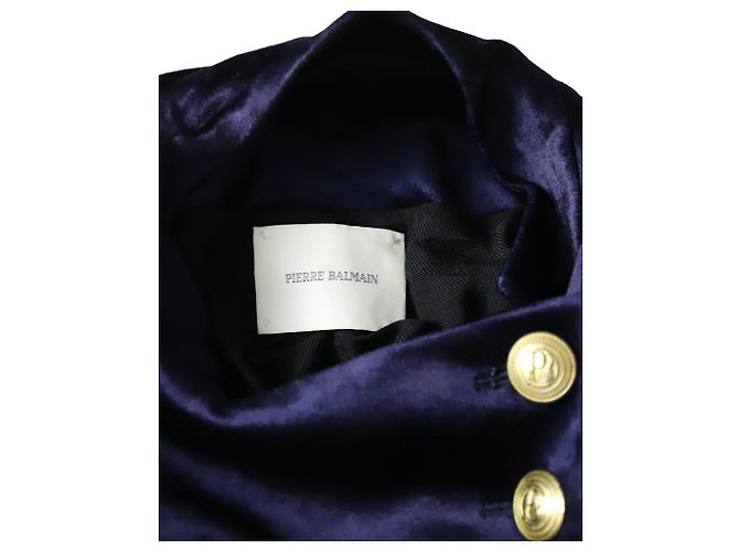Giacca militare Pierre Balmain e pantaloncini in velluto blu - vista 14