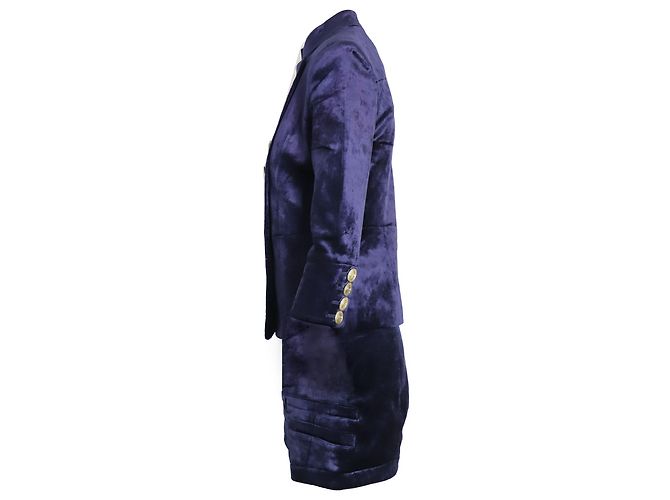 Giacca militare Pierre Balmain e pantaloncini in velluto blu - vista 3