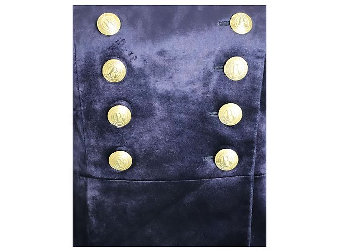 Giacca militare Pierre Balmain e pantaloncini in velluto blu - vista 4