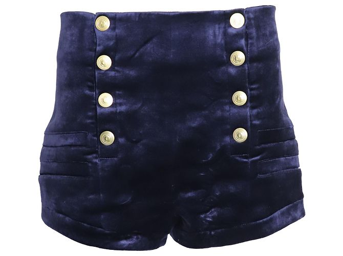 Giacca militare Pierre Balmain e pantaloncini in velluto blu - vista 6