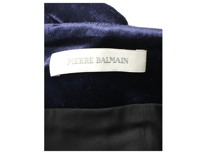 Giacca militare Pierre Balmain e pantaloncini in velluto blu - vista 8