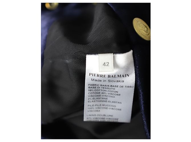 Giacca militare Pierre Balmain e pantaloncini in velluto blu - vista 9