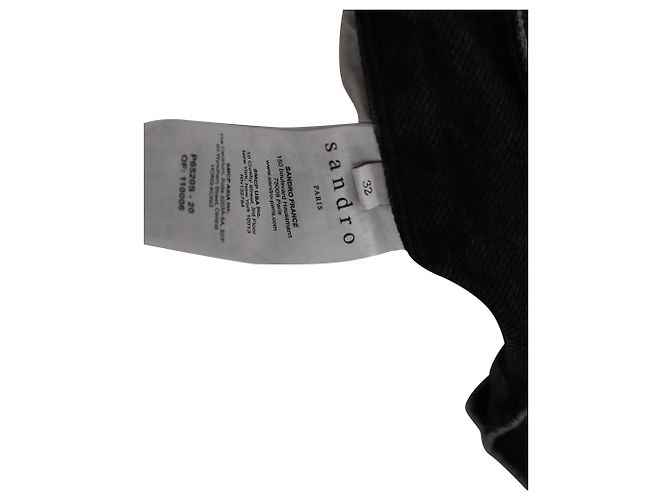 Sandro Paris Walking Shorts de denim de algodón negro - vista 4