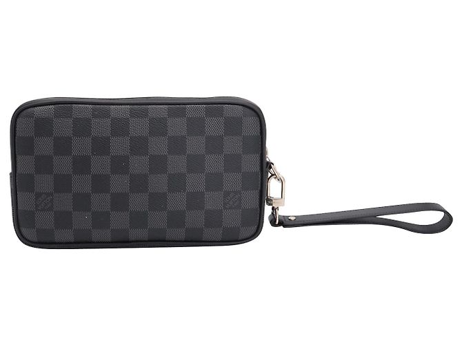 Louis Vuitton Alpha Clutch in Damier Graphite Grey Leather Black - view 3