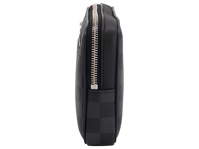Louis Vuitton Alpha Clutch in Damier Graphite Grey Leather Black - view 4