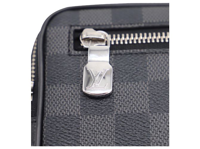 Louis Vuitton Alpha Clutch in Damier Graphite Grey Leather Black - view 6