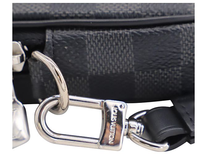 Louis Vuitton Alpha Clutch in Damier Graphite Grey Leather Black - view 7