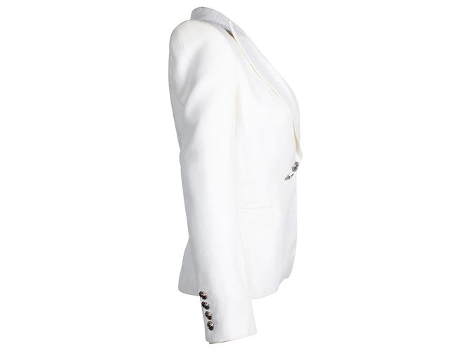 Blazer Pierre Balmain con risvolto a lancia e petto foderato in cotone bianco - vista 2