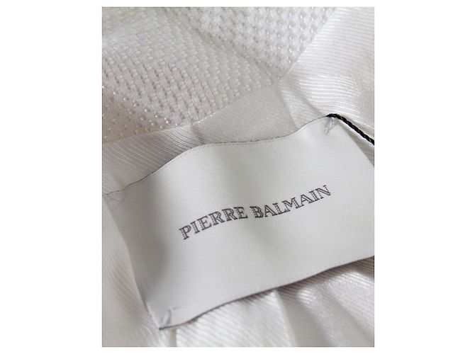 Blazer Pierre Balmain con risvolto a lancia e petto foderato in cotone bianco - vista 4