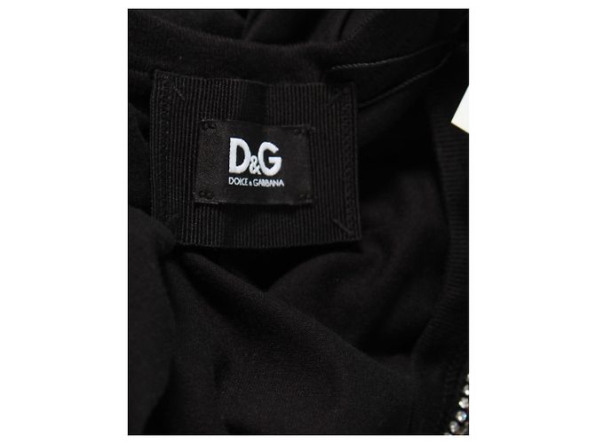 Top sin mangas de algodón negro con adornos de cristales de Dolce & Gabbana - vista 4
