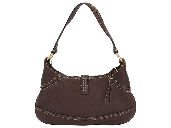 Coach Hobo Umhängetasche aus braunem Leder - Ansicht 2