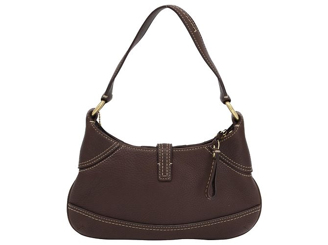 Coach Hobo Umhängetasche aus braunem Leder - Ansicht 3