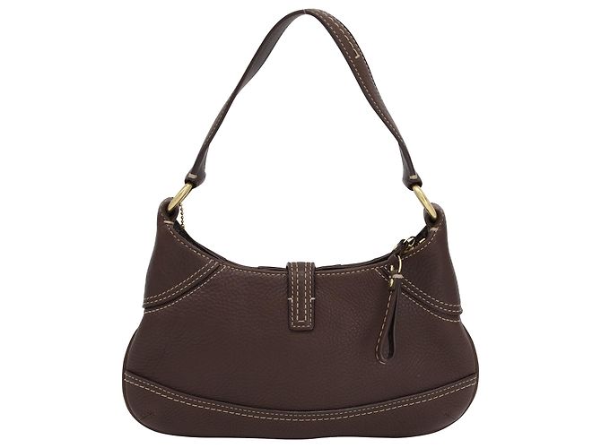 Coach Hobo Umhängetasche aus braunem Leder - Ansicht 4