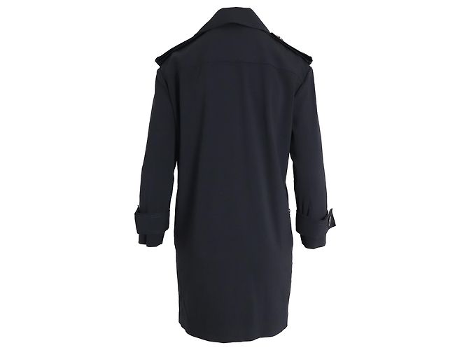 Lanvin Button-Front Trench Coat in Black Polyester - view 3