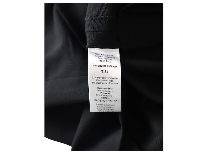 Lanvin Button-Front Trench Coat in Black Polyester - view 5