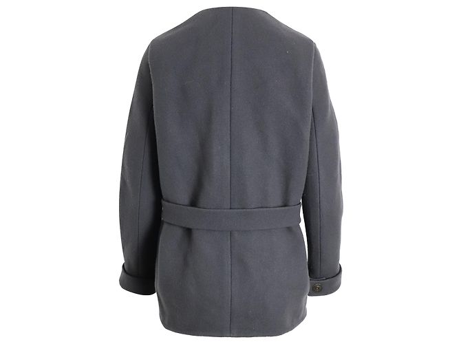 Lanvin Double-Breasted Coat in Grey Wool - view 3