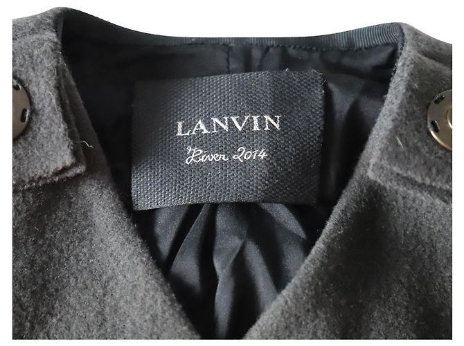 Lanvin Double-Breasted Coat in Grey Wool - view 4
