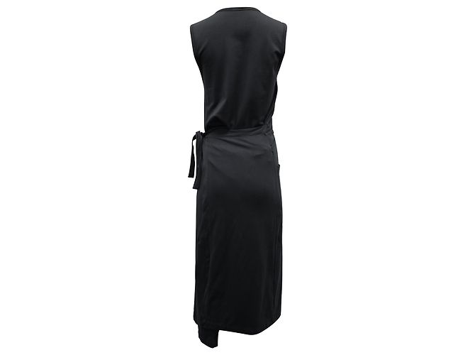 Robe mi-longue ceinturée Joseph en coton gris foncé - vue 3